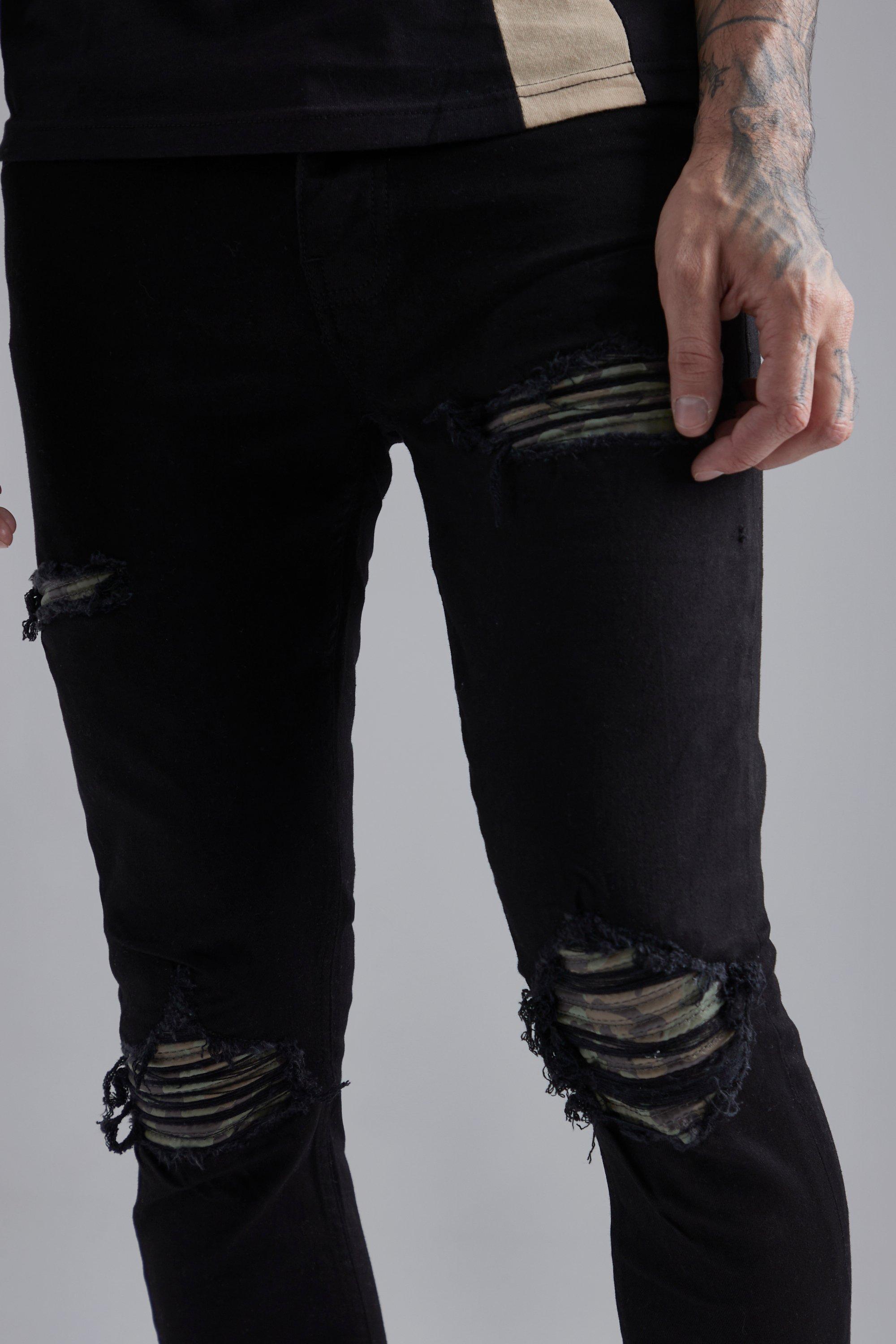 Ripped camo skinny jeans sale